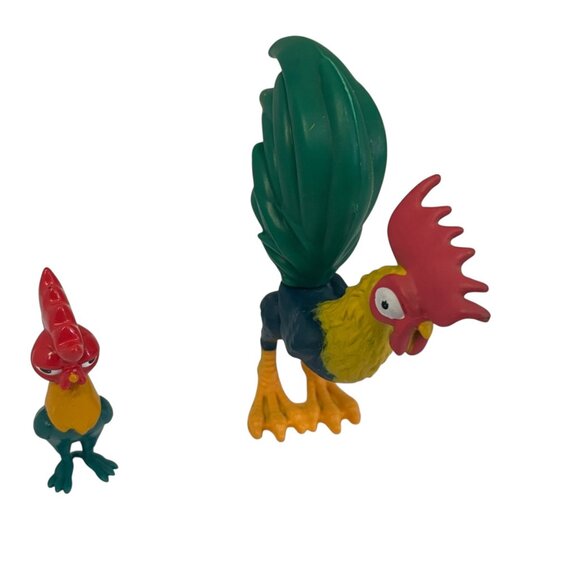 Vintage Colorful Rooster Figurines Set Of 2 Farmhouse Decor Collectibles 3.75" - Picture 6 of 6